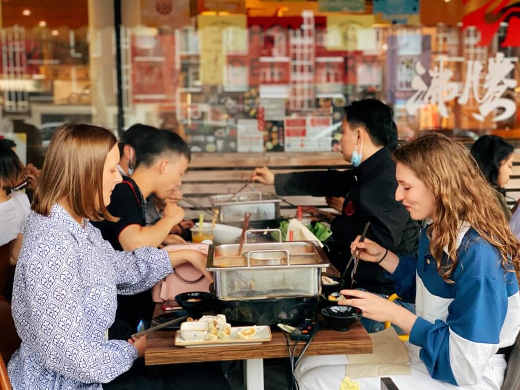 Chinese Hotpot on terrace at Hot and Hot